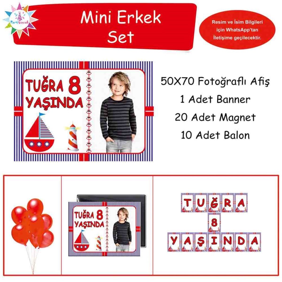 Doğum Günü  Kişiye Özel Kırmızı Deniz Konsept Doğum Günü Paketi 