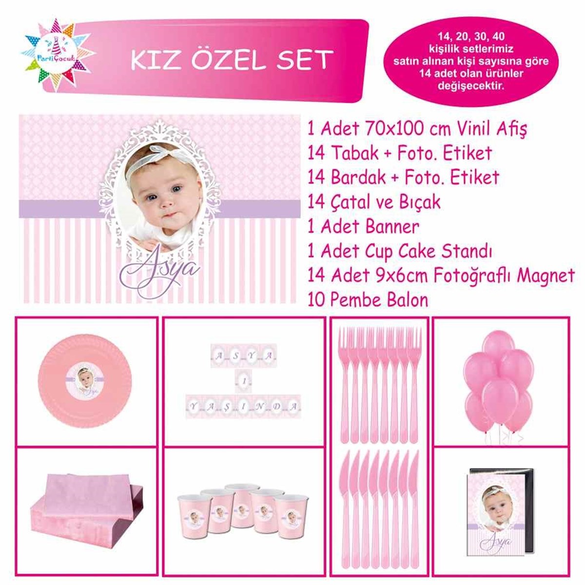 Doğum Günü Pembe Mor Konsept Özel Set 