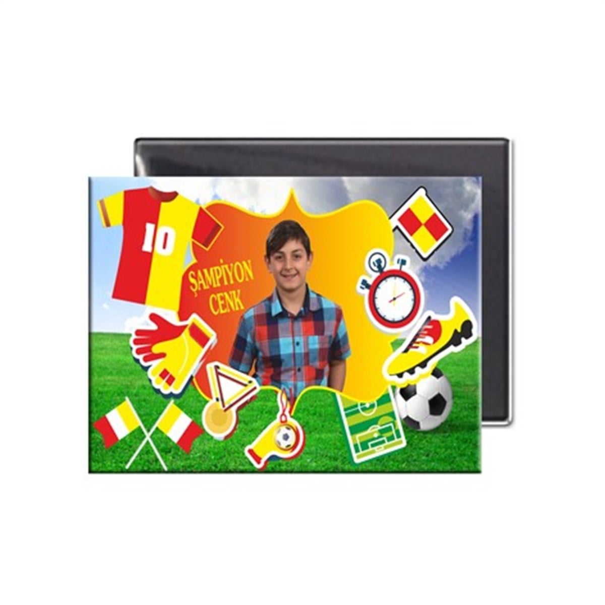 Doğum Günü Sarı Kırmızı Buzdolabı Magnet  