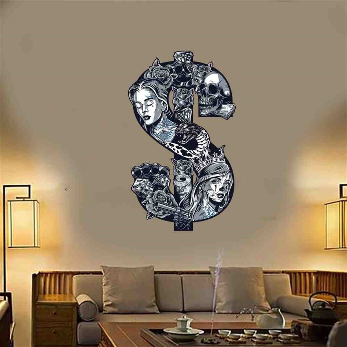 Dolar Tasarım Duvar Etiketi 