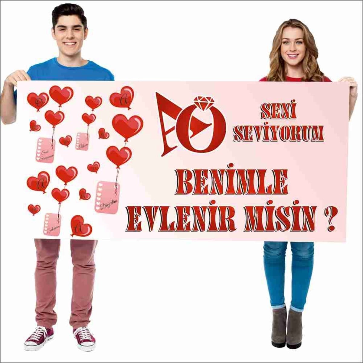 Evlilik Teklifi Romantik Afiş Kişiye Özel Parti Çocuk 