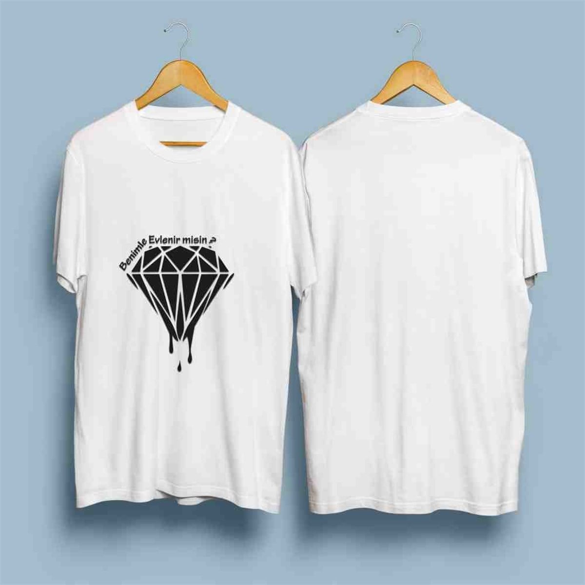 Evlilik Teklifi T-Shirt Kişiye Özel Baskı Resimli İsimli 