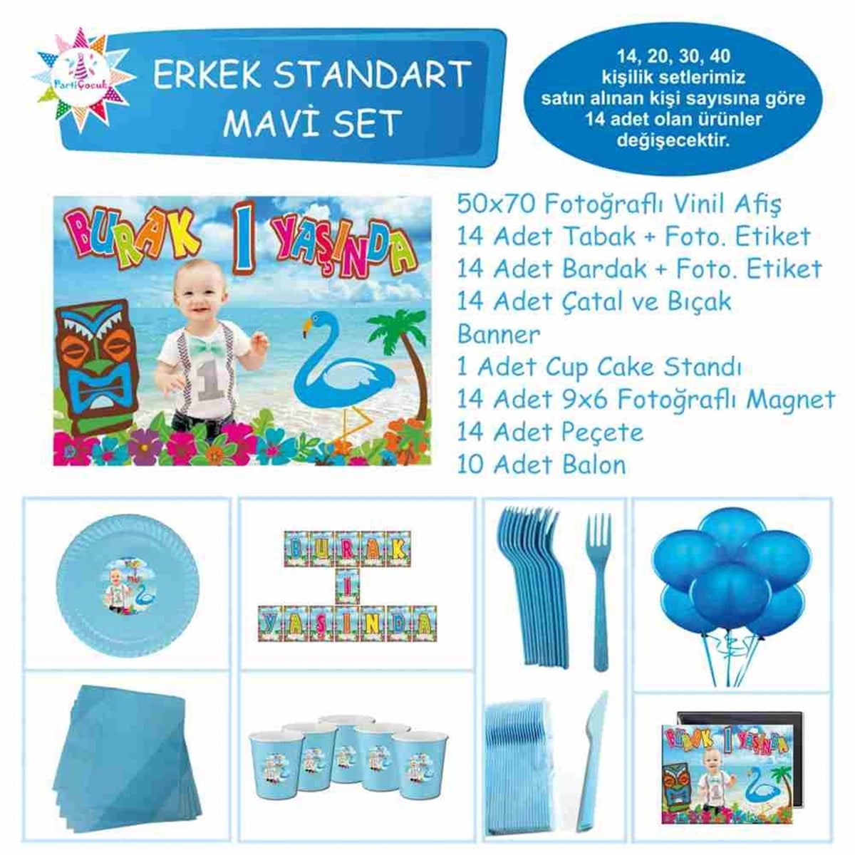 Filamingo Tema Resimli İsimli Standart Set 