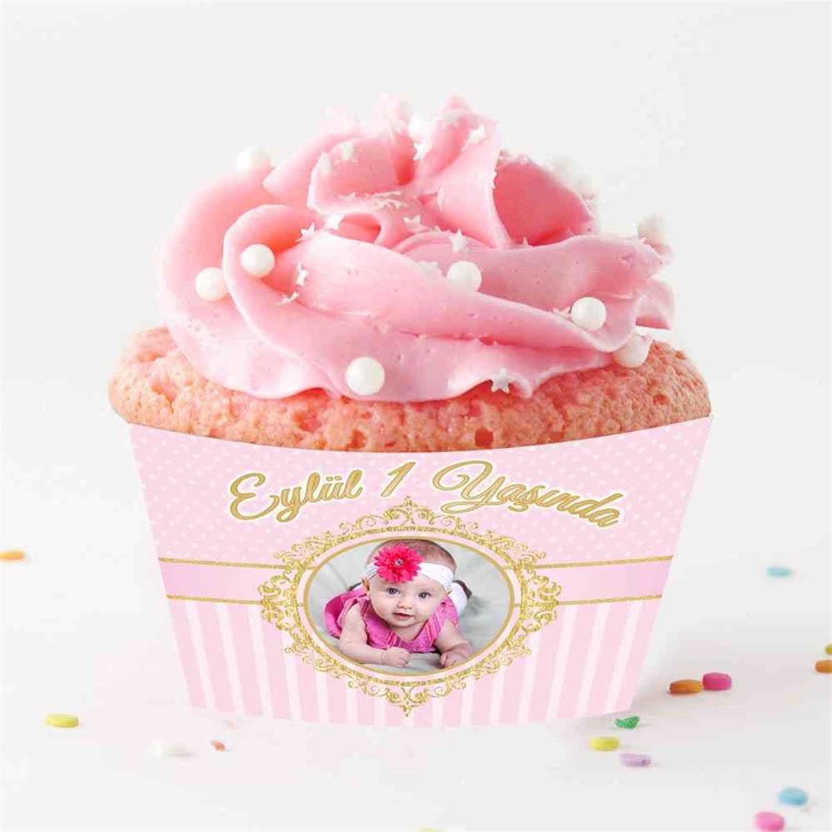 Gold Çerçeveli Cupcake Sargısı 