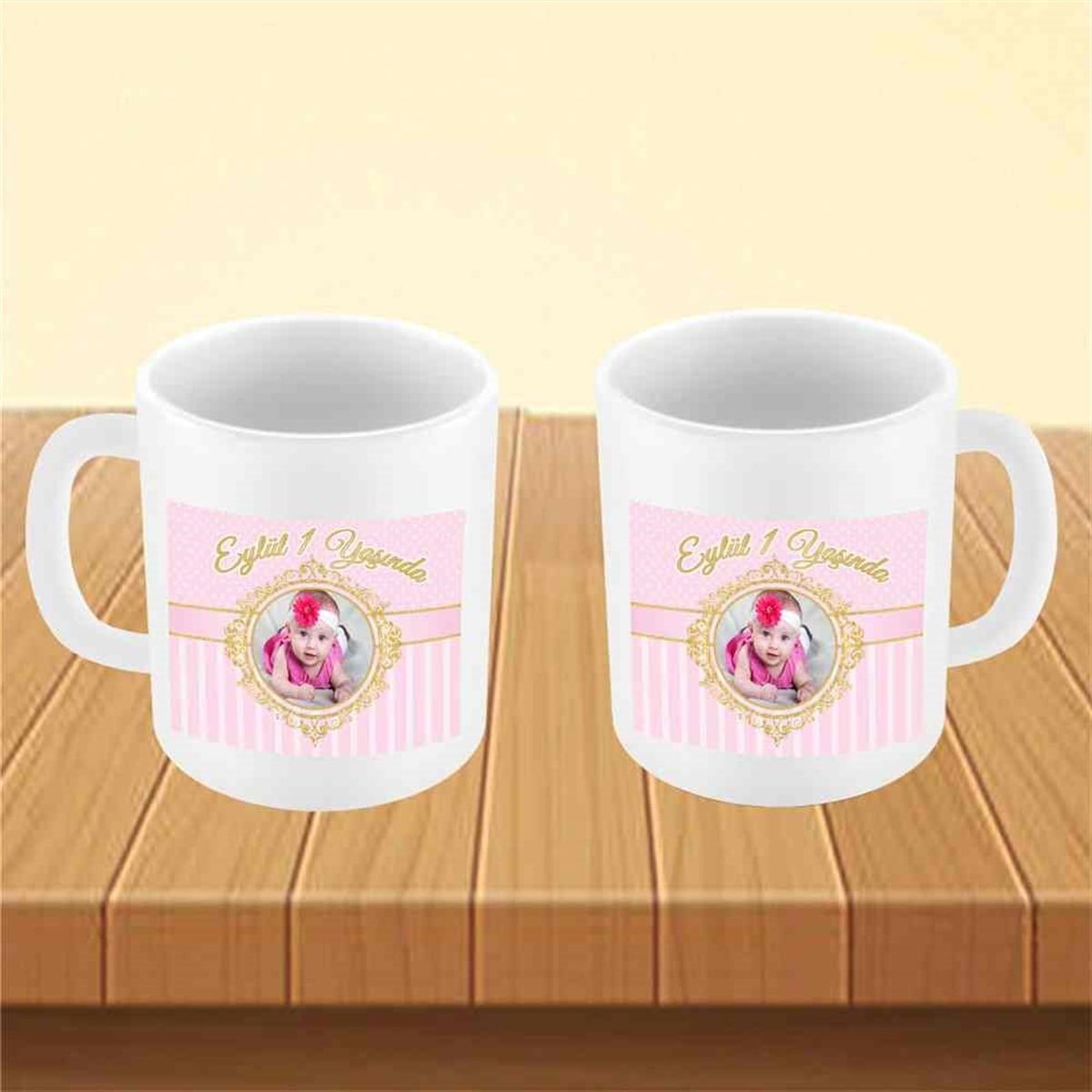 Gold Çerçeveli Konsept Kupa Bardak Mug  