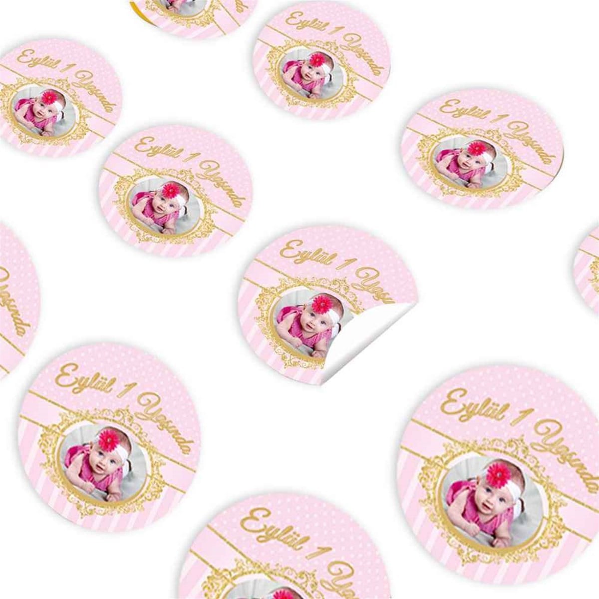 Gold Çerçeveli Konsept Sticker 30 Adet 