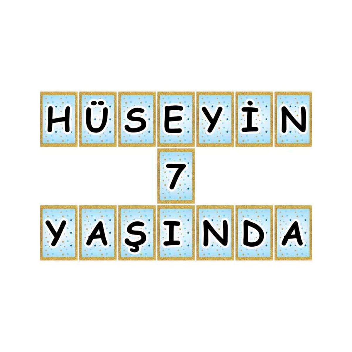 Gold Çerçeveli Taçlı Konsept Harf Banner 