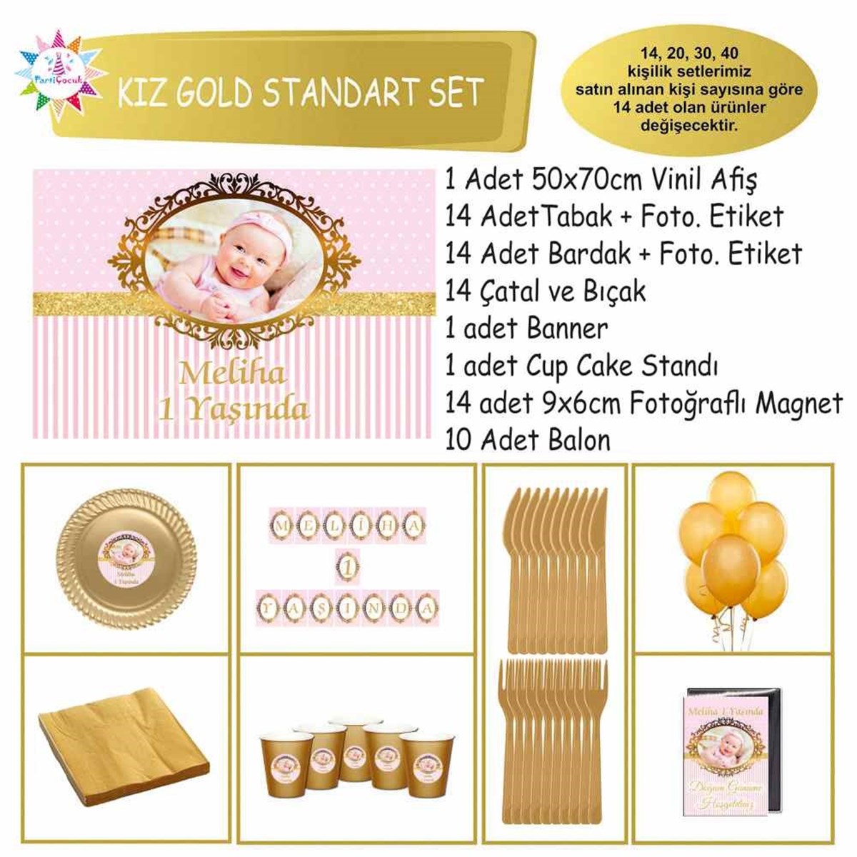 Gold Dikey Konsept Standart Set