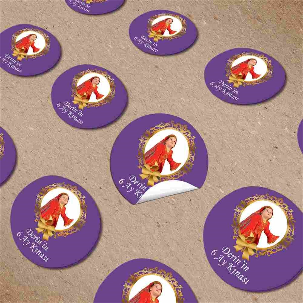 Gold-Mor Konsept Kişiye Özel Sticker 30 Adet  