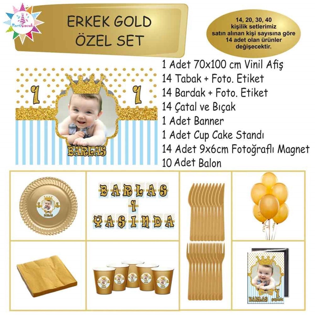 Gold Puantiyeli Konsept Özel Set 