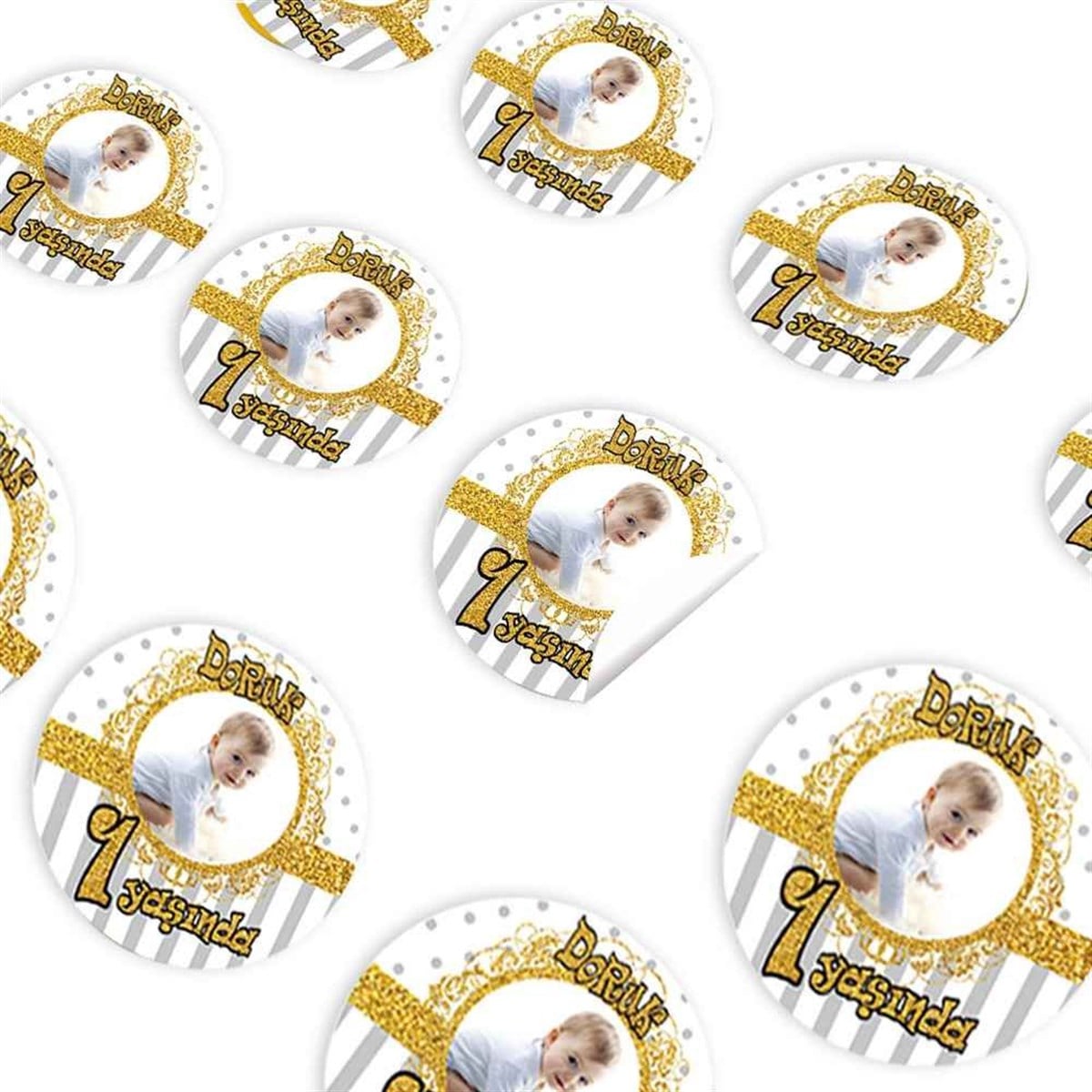Gold Yaldız Konsept Sticker 30 Adet 