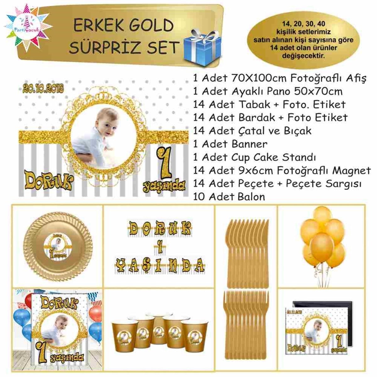 Gold Yaldız Konsepti Süpriz Set 