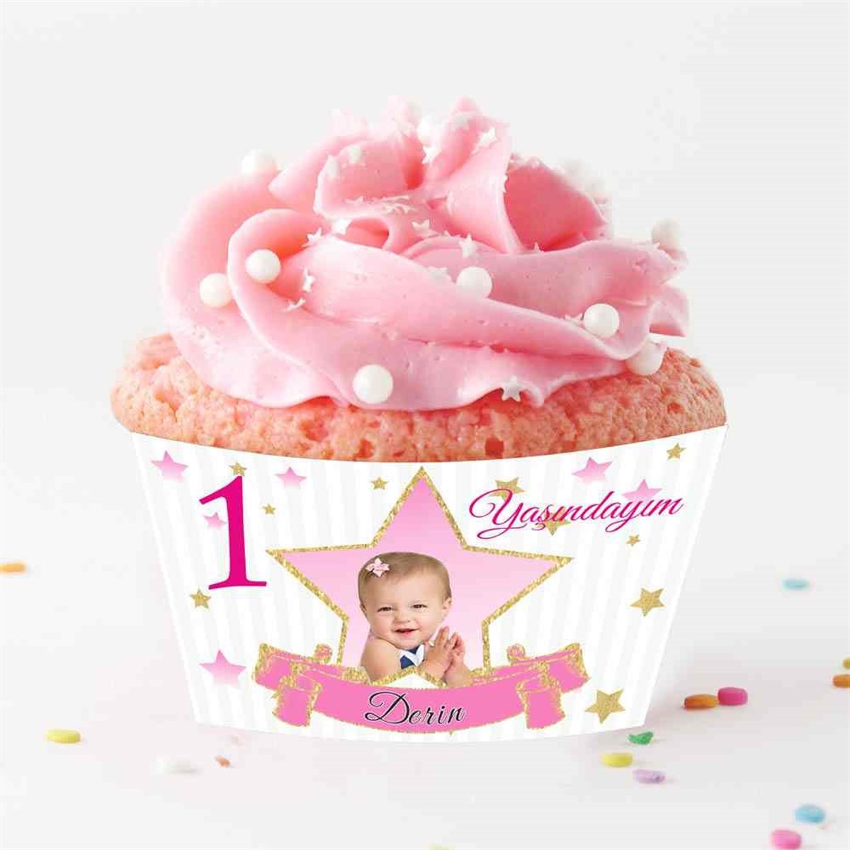 Gold Yıldız Cupcake Sargısı  