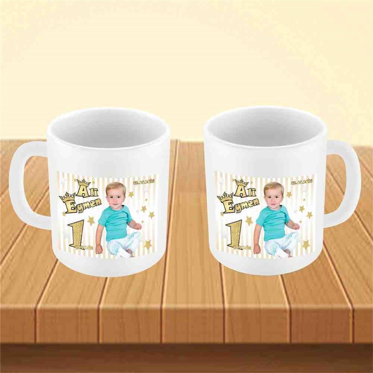 Gold Yıldızlı Taçlı Konsept Kupa Bardak Mug 