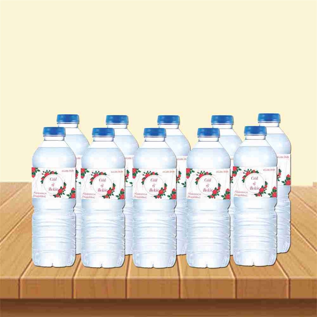 Gül Ve Yapraklı İsme Özel Nişan  