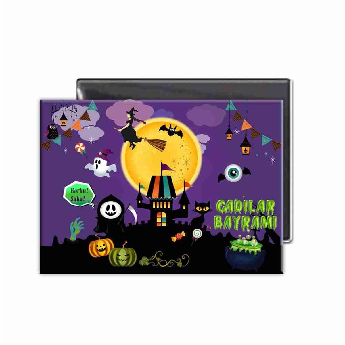 Halloween Partisi Kişiye Özel Buzdolabı Magnet 