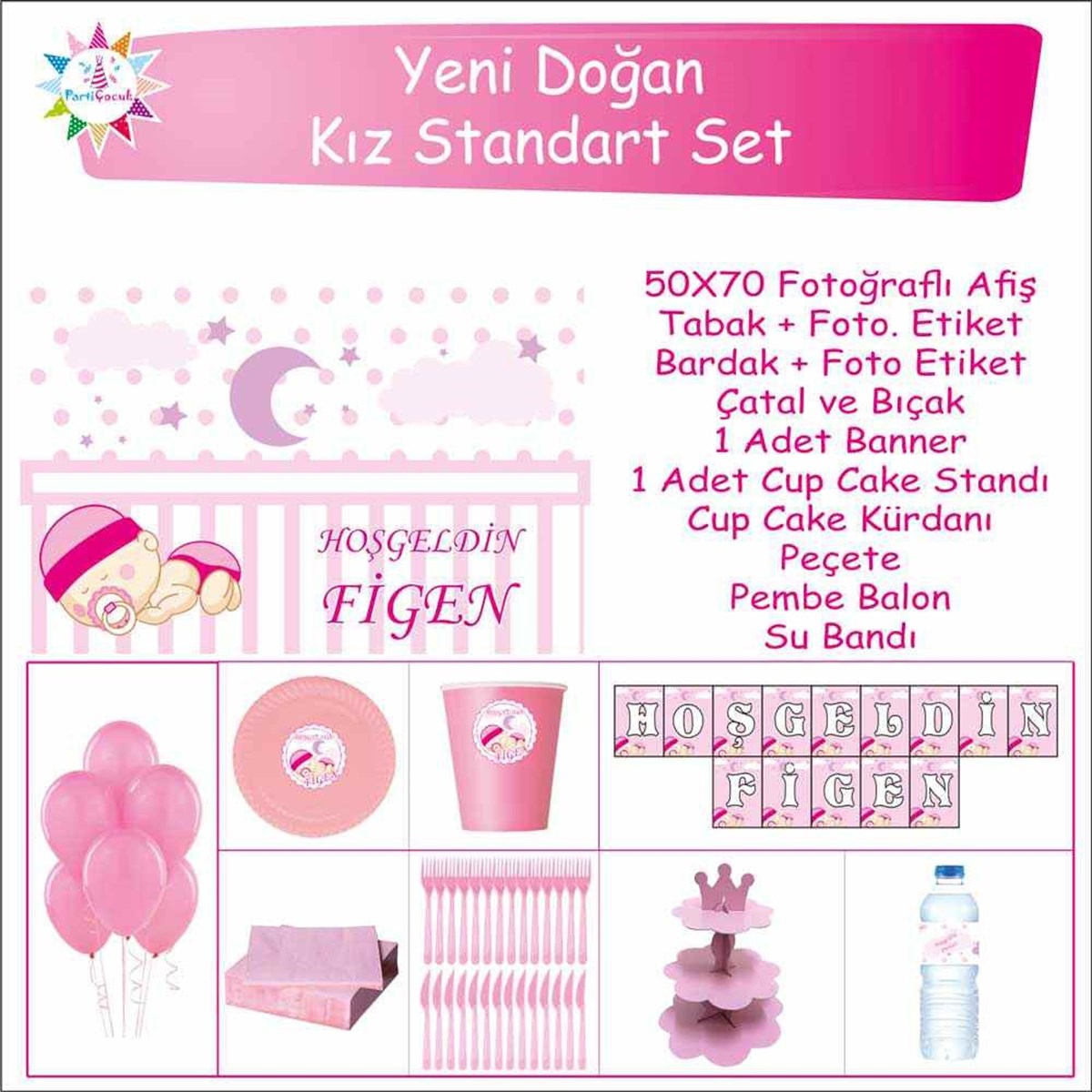 Hastane Odası Süsleri Kız Çocuğu Standart Set   