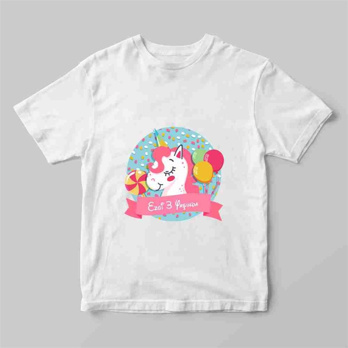 Her Yaşa Özel Unicorn Tişört Baskı 
