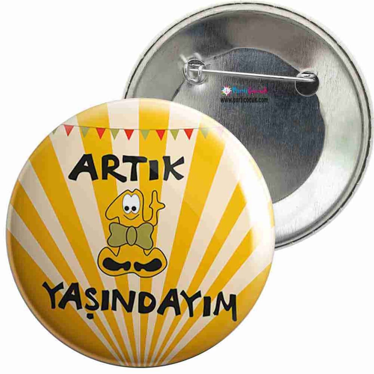 İğneli Metal Rozet 1 Yaş Çizgili Papyon Parti Çocuk   