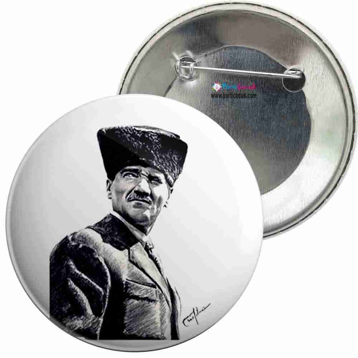 İğneli Metal Rozet Atatürk Resmi 15 Parti Çocuk  