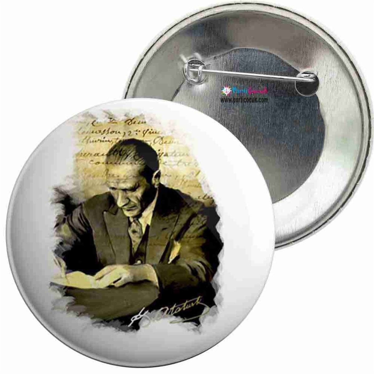 İğneli Metal Rozet Atatürk Resmi 17 Parti Çocuk  
