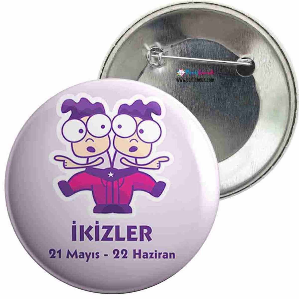 İğneli Metal Rozet İkizler Burcu Parti Çocuk   