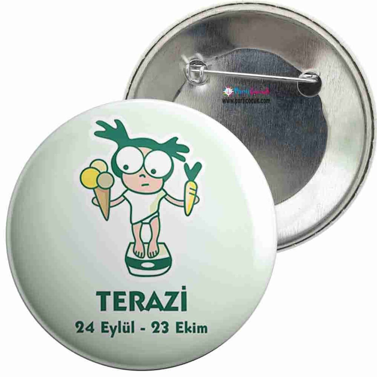 İğneli Metal Rozet Terazi Burcu Parti Çocuk   
