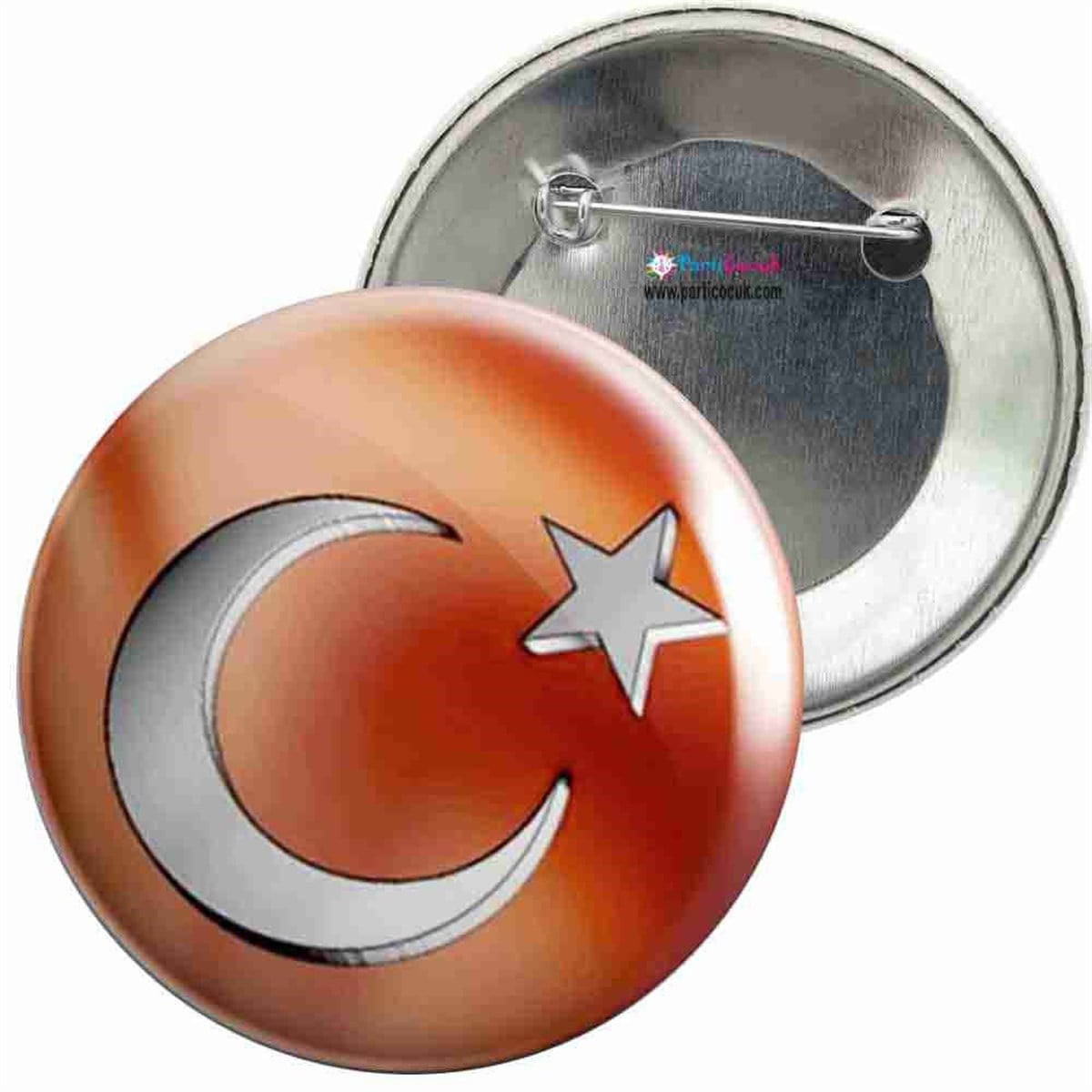 İğneli Metal Rozet Türk Bayrağı 20 Parti Çocuk 