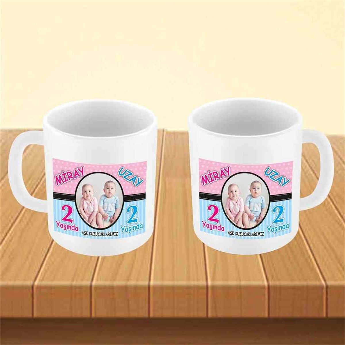 İkizler Puantiyeli Konsept Kupa Bardak Mug   
