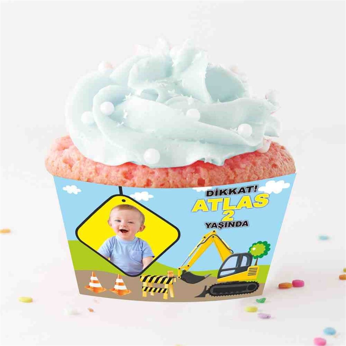 İnşaat Temalı Cupcake Sargısı 