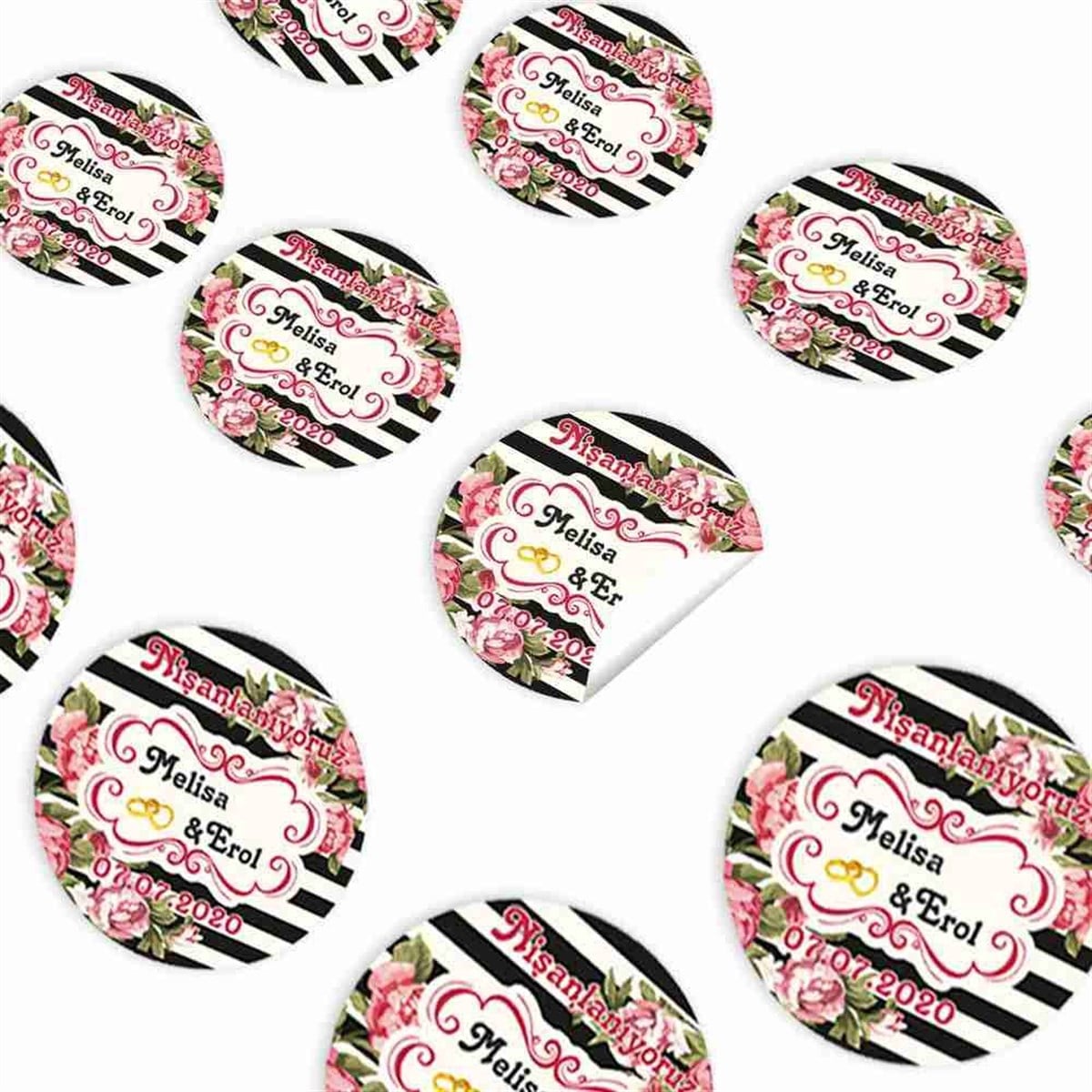 İsme Özel Sticker Yapışkan 30 Adet 