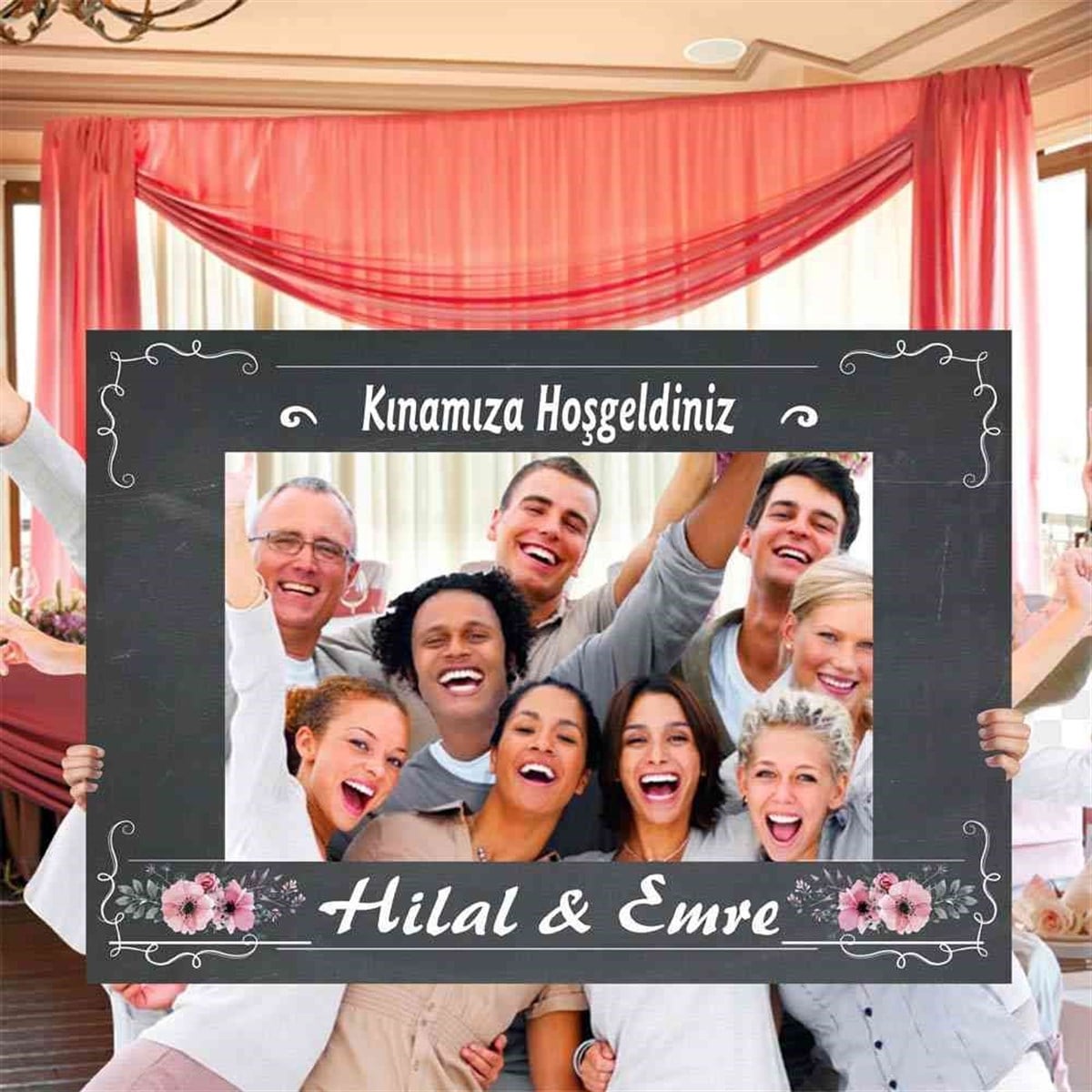 Kara Tahta Tema Fotoğraf Çekilme Çerçevesi 