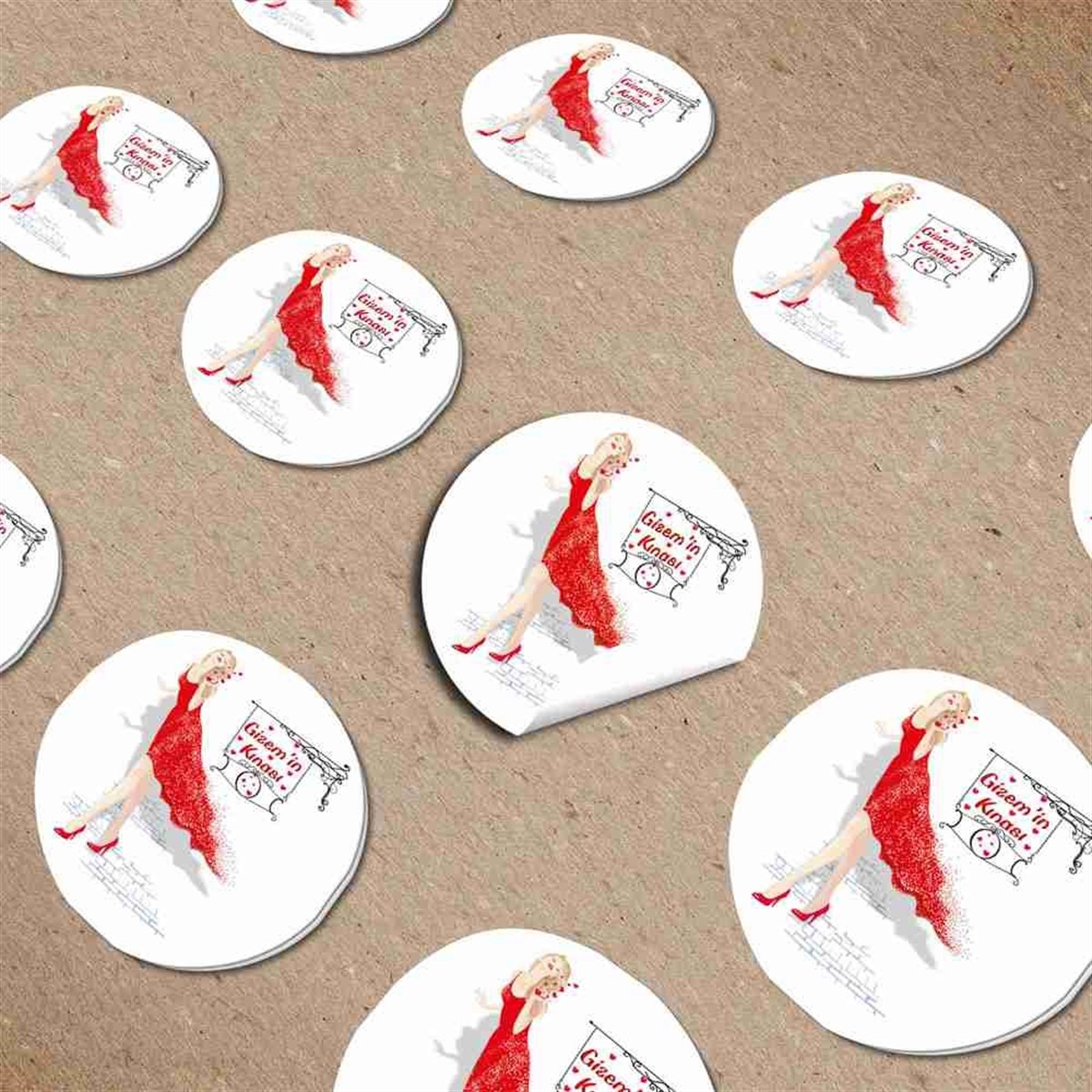 Kına Kişiye Özel Sticker 30 Adet 