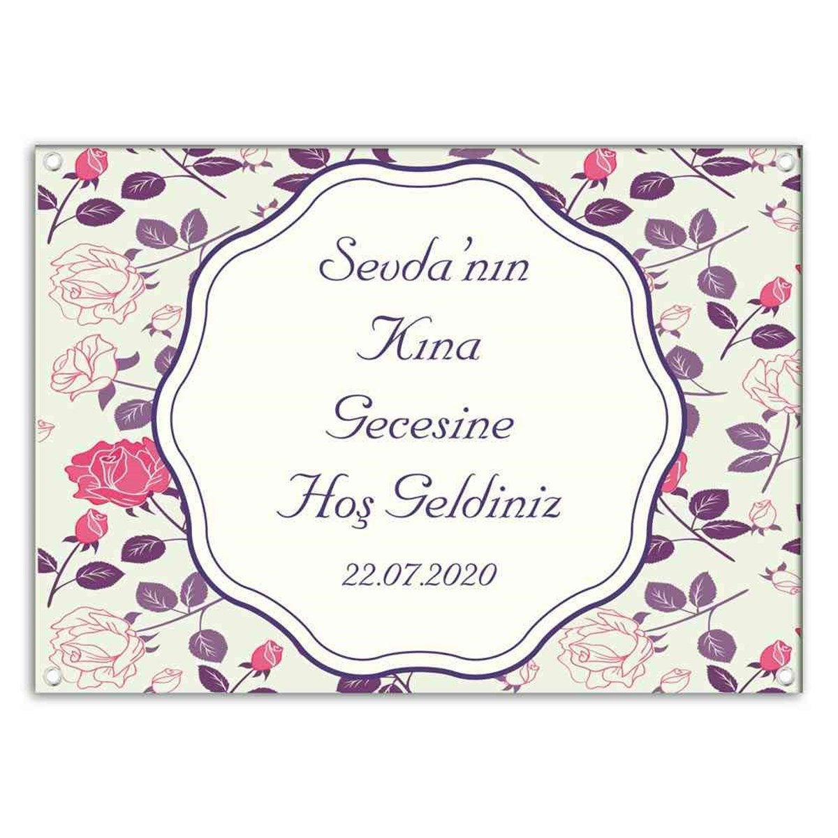 Kına Resimli Poster Mor Konsept Afiş 