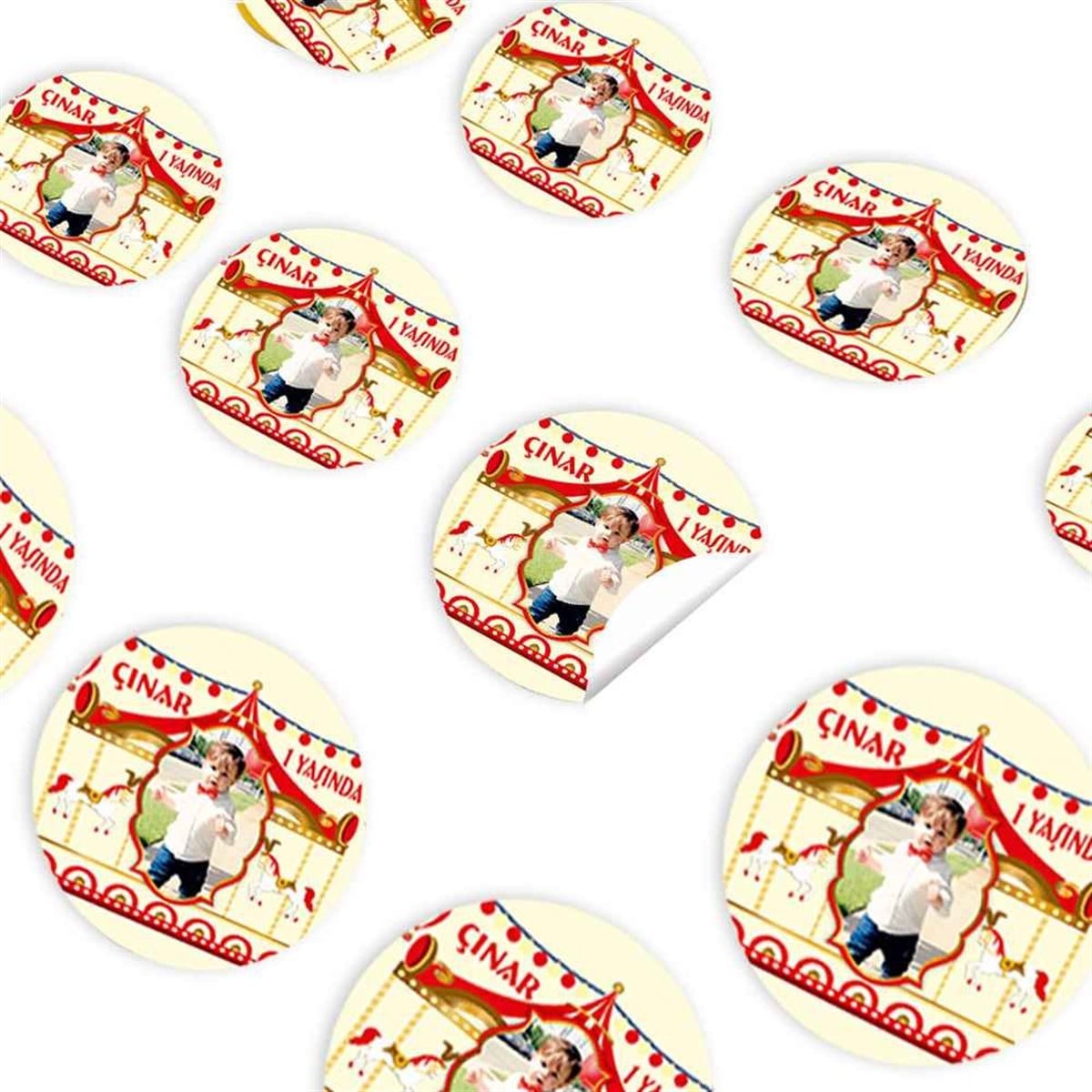 Kırmızı Atlı Karınca Konsept Sticker 30 Adet  