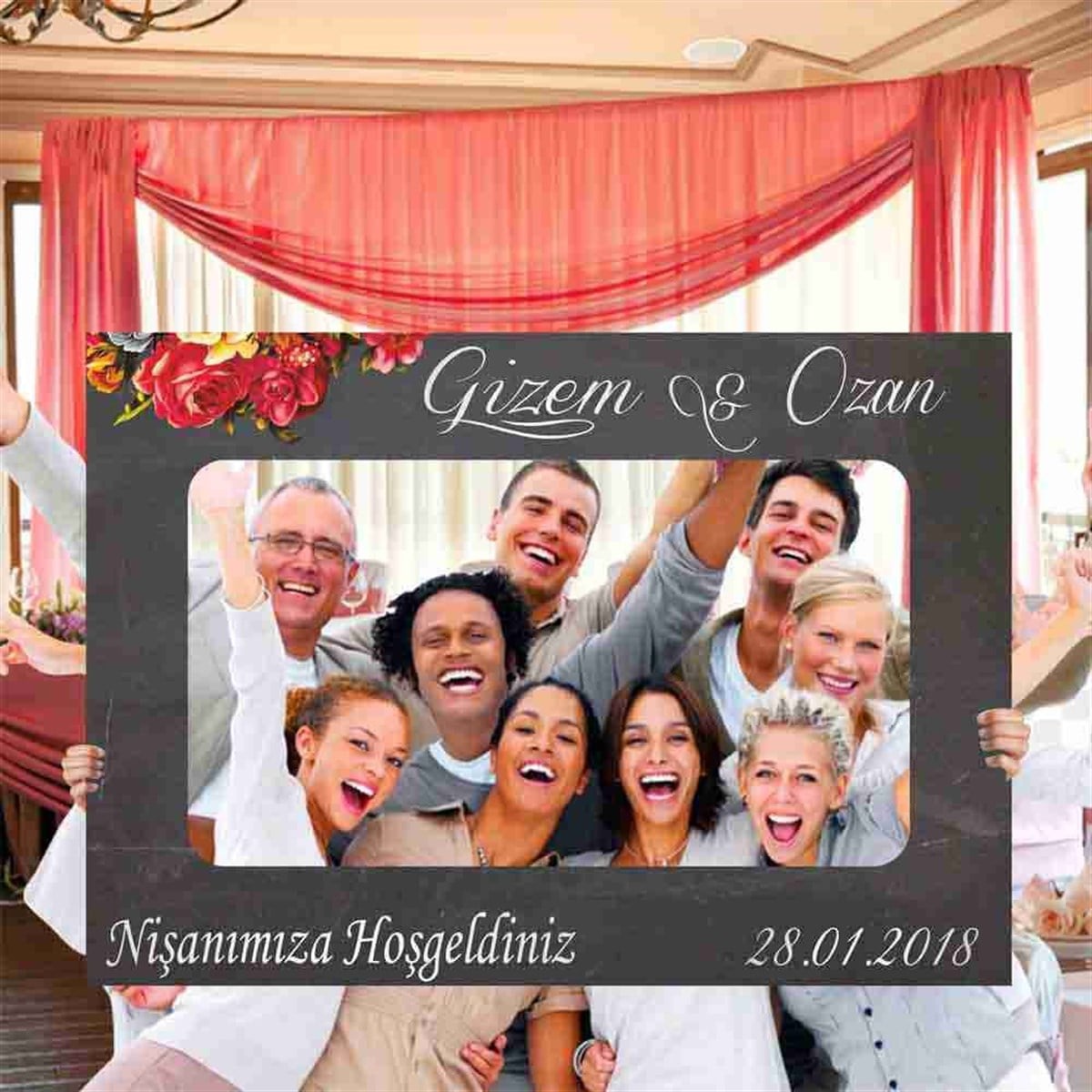 Kişiye Özel Nişan Selfie Çerçeve  