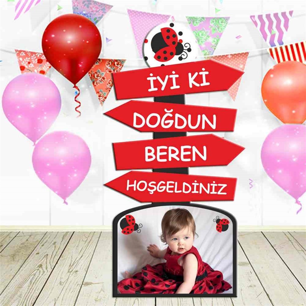 Kişiye Özel Uğur Böceği Oklu Pano 