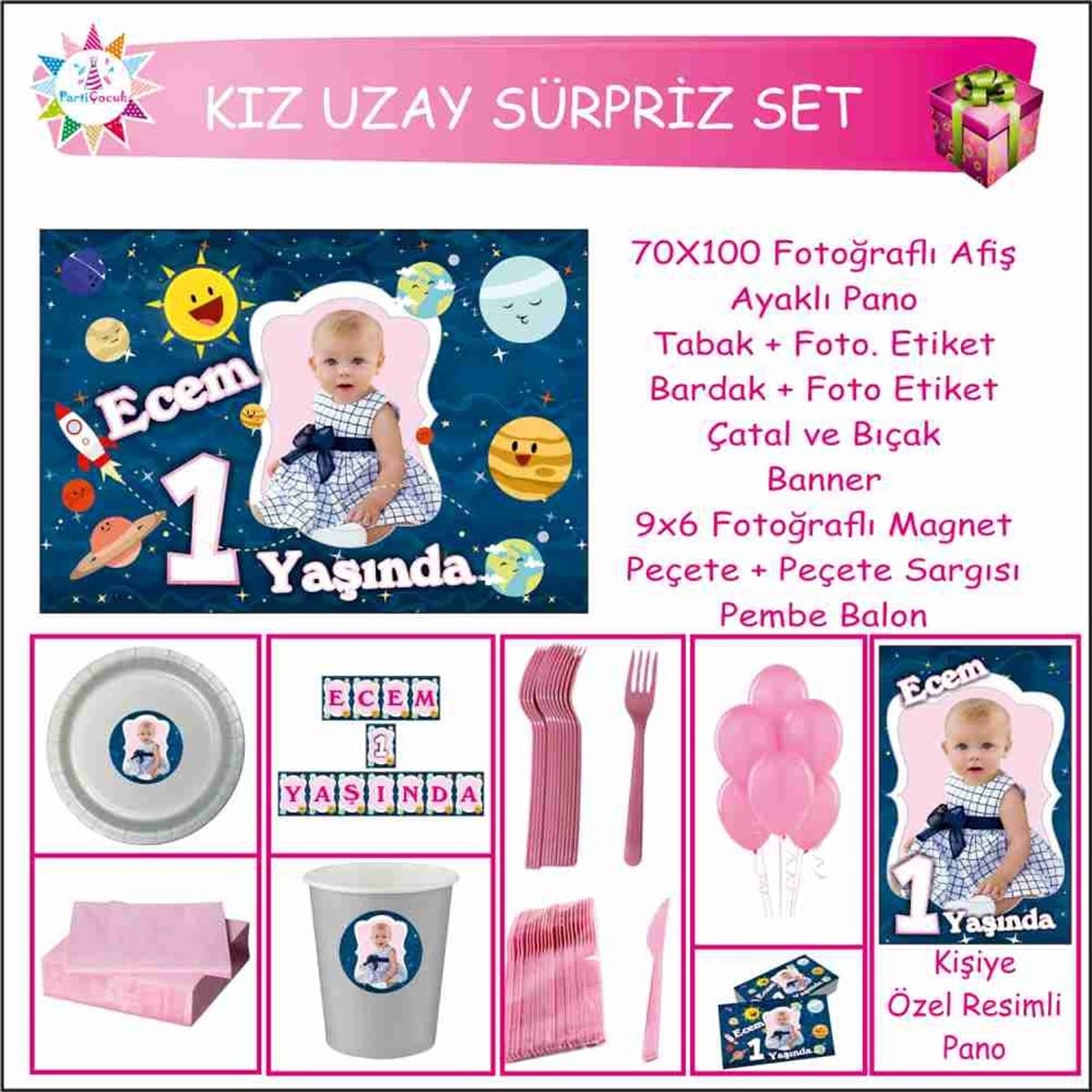 Kişiye Özel Uzay Konsept Sürpriz Set 