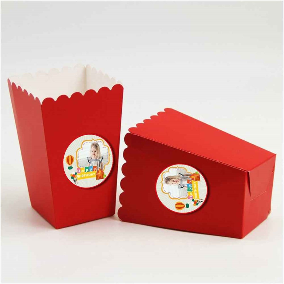 Kız Çocuğu Etiketli Popcorn Kutusu 10 Adet 