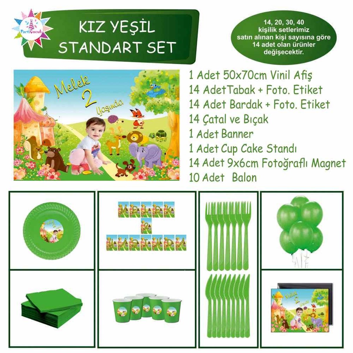 Kız Çocuğu Parti Malzemeleri Seti Standart Set