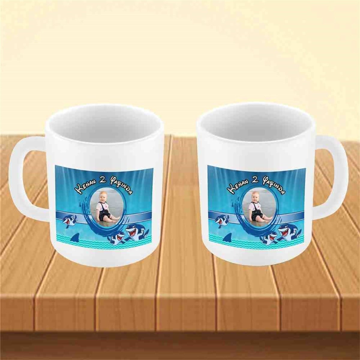 Köpek Balığı Konsept Kupa Bardak Mug 