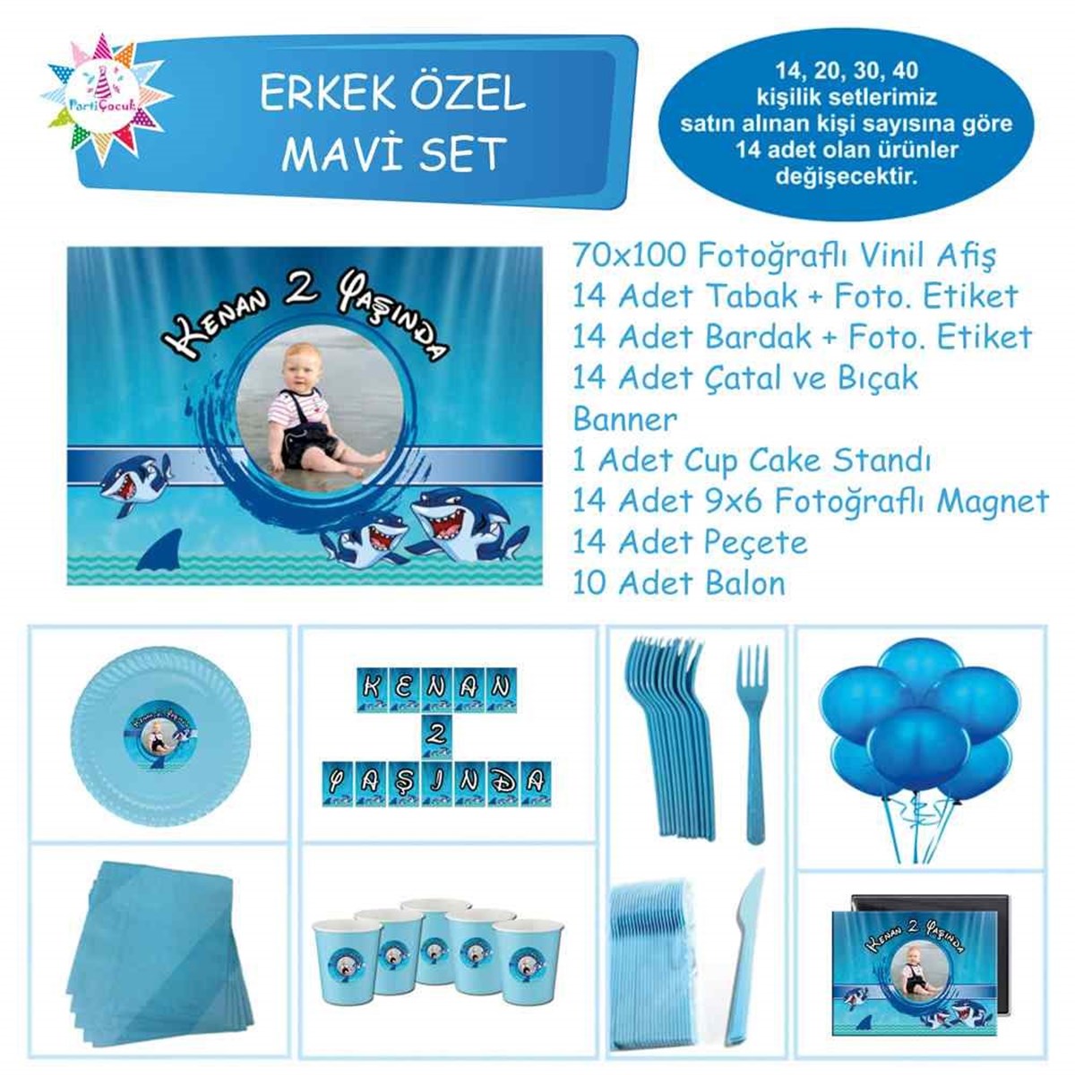 Köpek Balığı Temalı Özel Set 