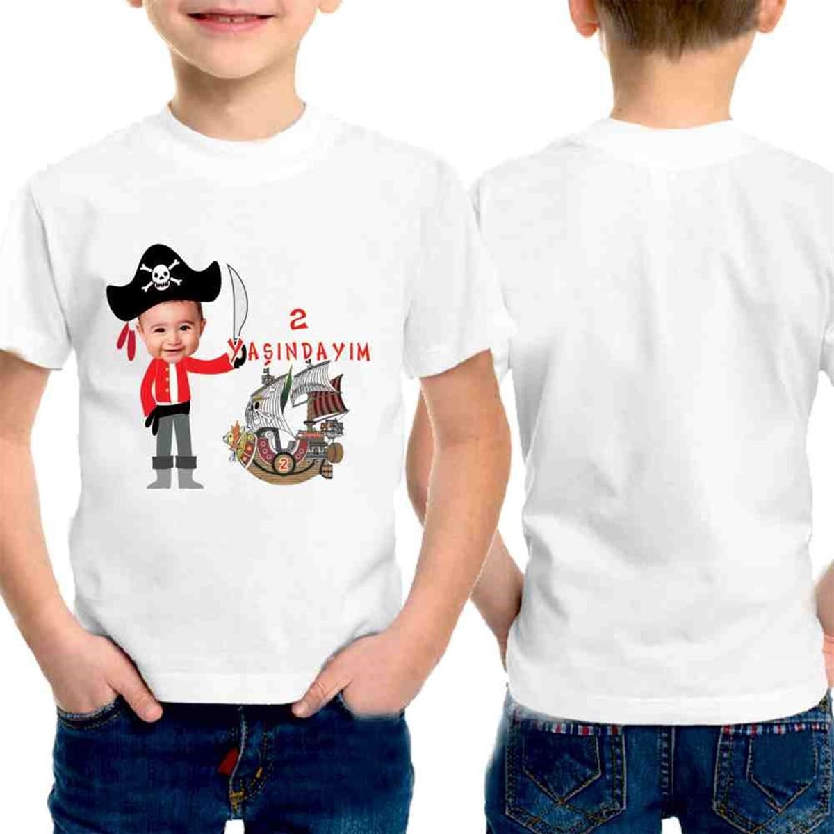 Korsan Konsepti Kişiye Özel T-Shirt Baskı  