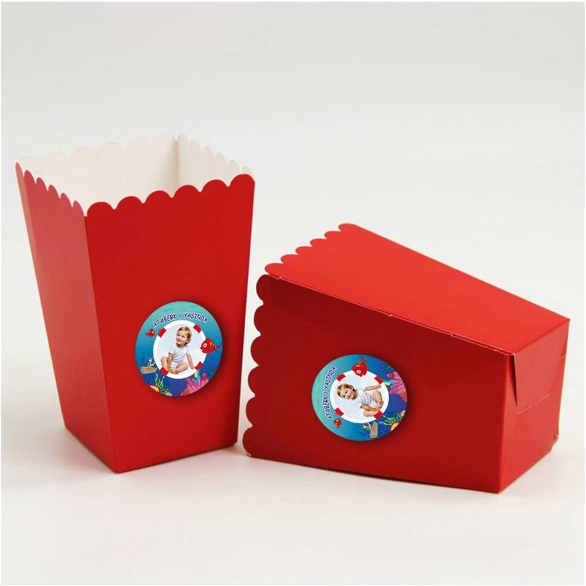 Kovboy Etiketli Popcorn Kutusu 10 Adet 