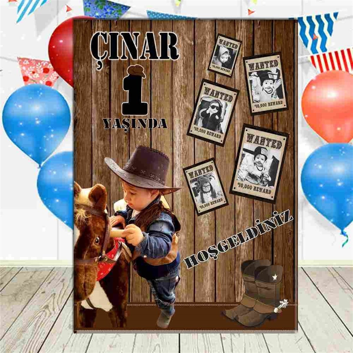 Kovboy Konsept Ayaklı Pano 