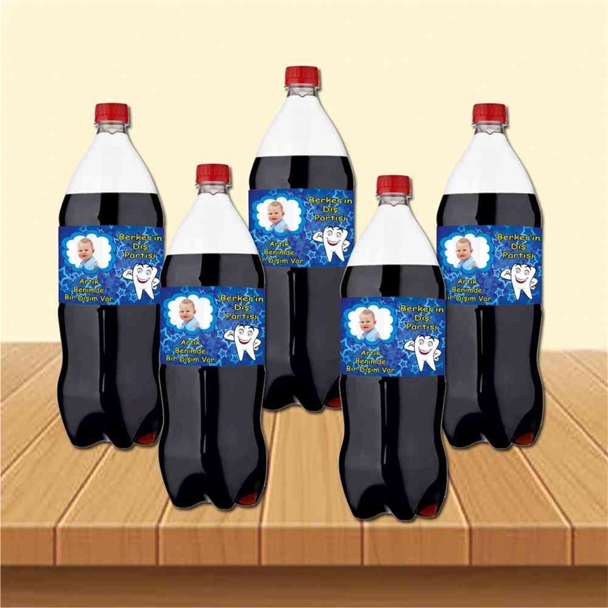 Kurdeleli Çerçeveli ve Dişli Parti Süsü Cola Şisesi Bandı 