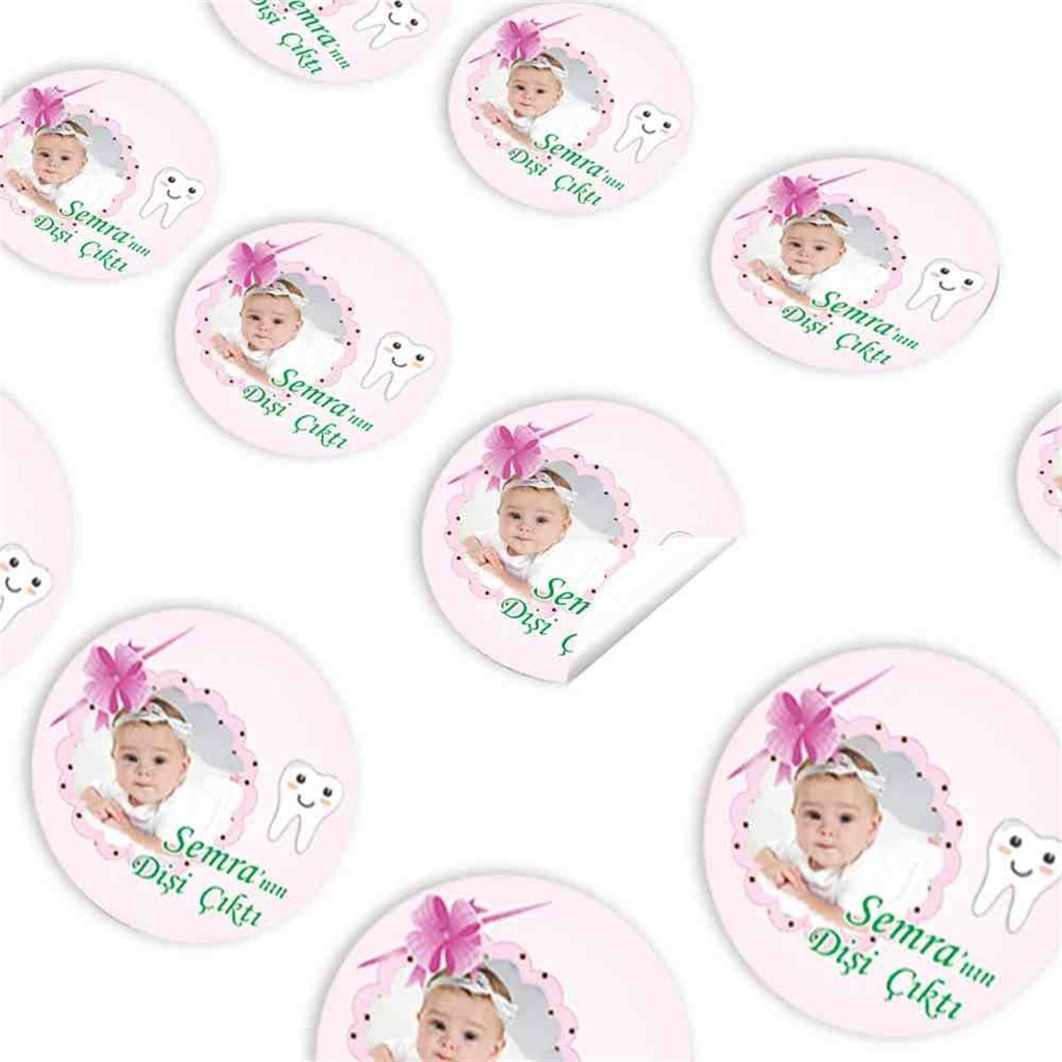 Kurdeleli Çerçeveli ve Dişli Parti Süsü Sticker 30 Adet 