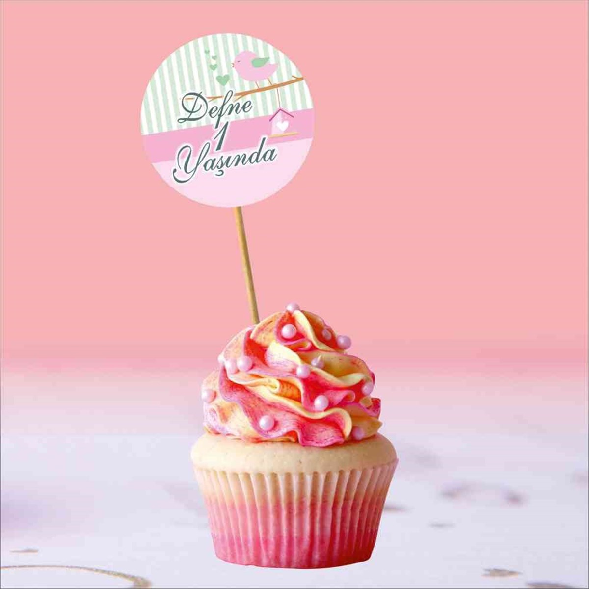 Kuş Konsepti Kürdan Cupcake 