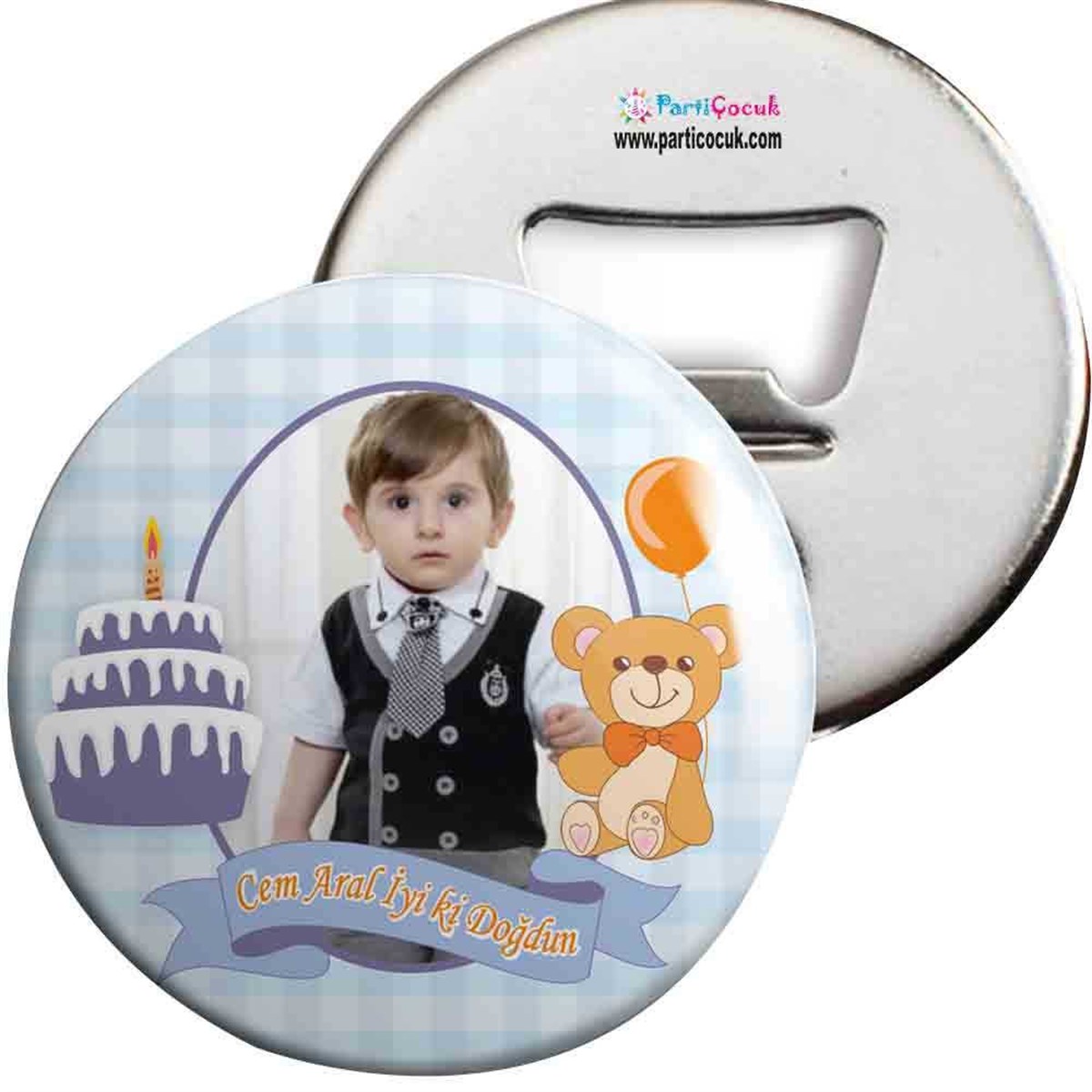 Mavi Ayıcıklı Konsepti Açacaklı Magnet Kişiye Özel 