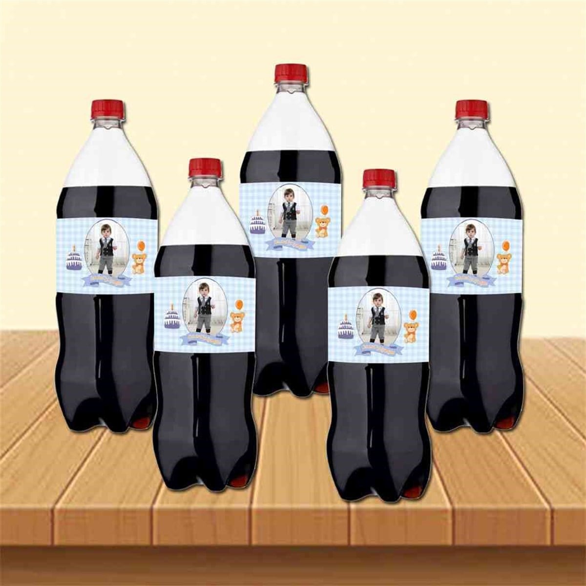 Mavi Ayıcıklı Temalı Cola Şisesi Bandı    